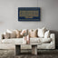 Wooden artwork of Ayat al-Kursi in Kufic calligraphy in a living room