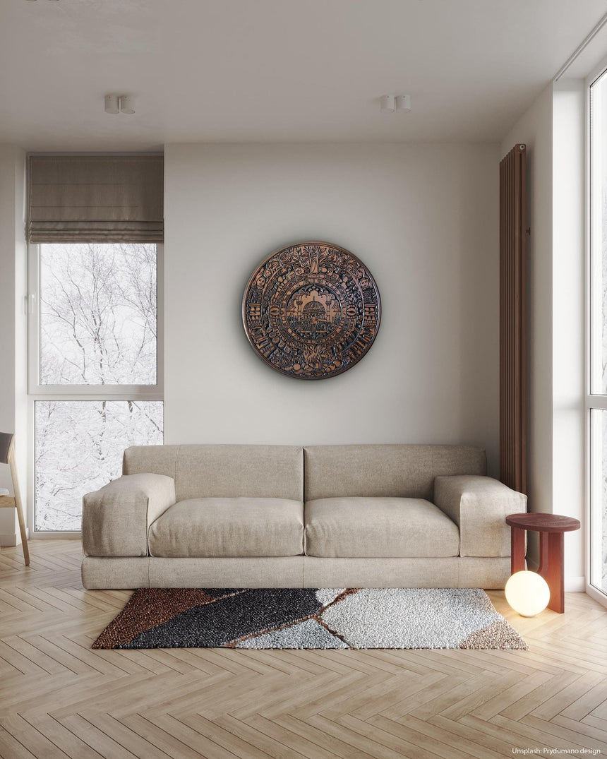 The Dome of the Rock, Aztec-inspired  art in a living room