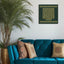 Wooden artwork featuring Surah Al-Fatiha in Square Kufic in the living room