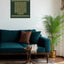 Wooden artwork featuring Surah Al-Fatiha in Square Kufic in the living room