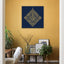Carved wooden artwork of Surah An-Nas in a living room
