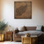 Afghanistan map, featuring the names of its cities in a living room.