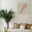 Lebanon map featuring the names of its cities in a modern living room.