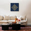 Carved wooden artwork of Surah Al-Ikhlas in a living room