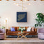 Syria map artwork displayed on a modern living room wall