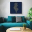Tunisia map, featuring the names of its cities in a living room.