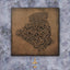 Carved wood artwork of the Algeria map, carved in Diwani calligraphy featuring the names of its cities.