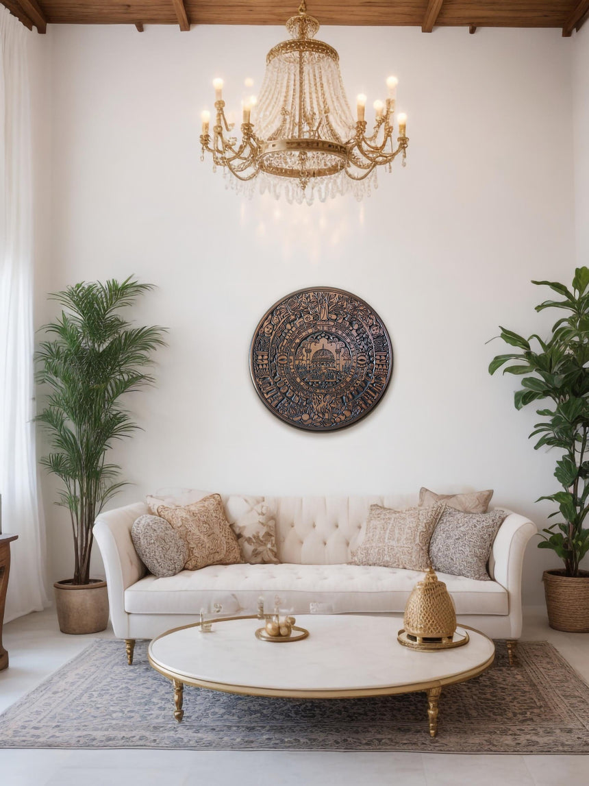 The Dome of the Rock, Aztec-inspired  art in a living room