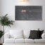 Square Kufic wood artwork featuring the 99 Names of Allah in a modern living room with a white sofa.