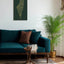 Living room with the Palestine map, featuring the names of its cities.